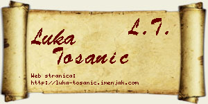 Luka Tošanić vizit kartica